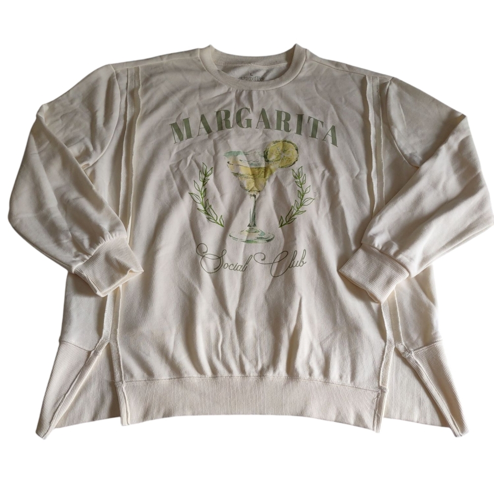 Goodie Two Sleeves Margarita Social Club Sweatshirt Size Large